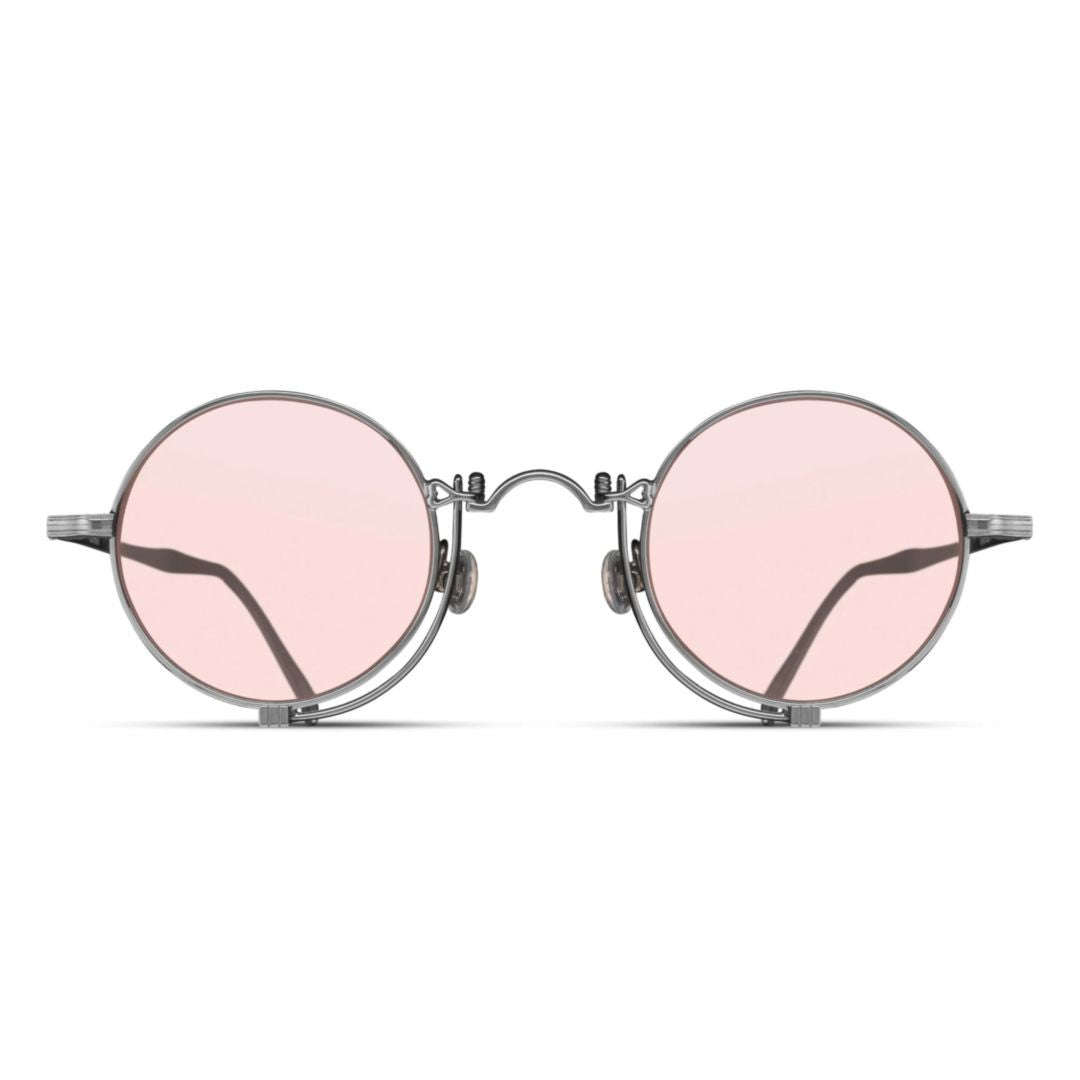 Matsuda 10601H.Sg Round Metal Sunglasses With Soft Pink Tinted Lenses