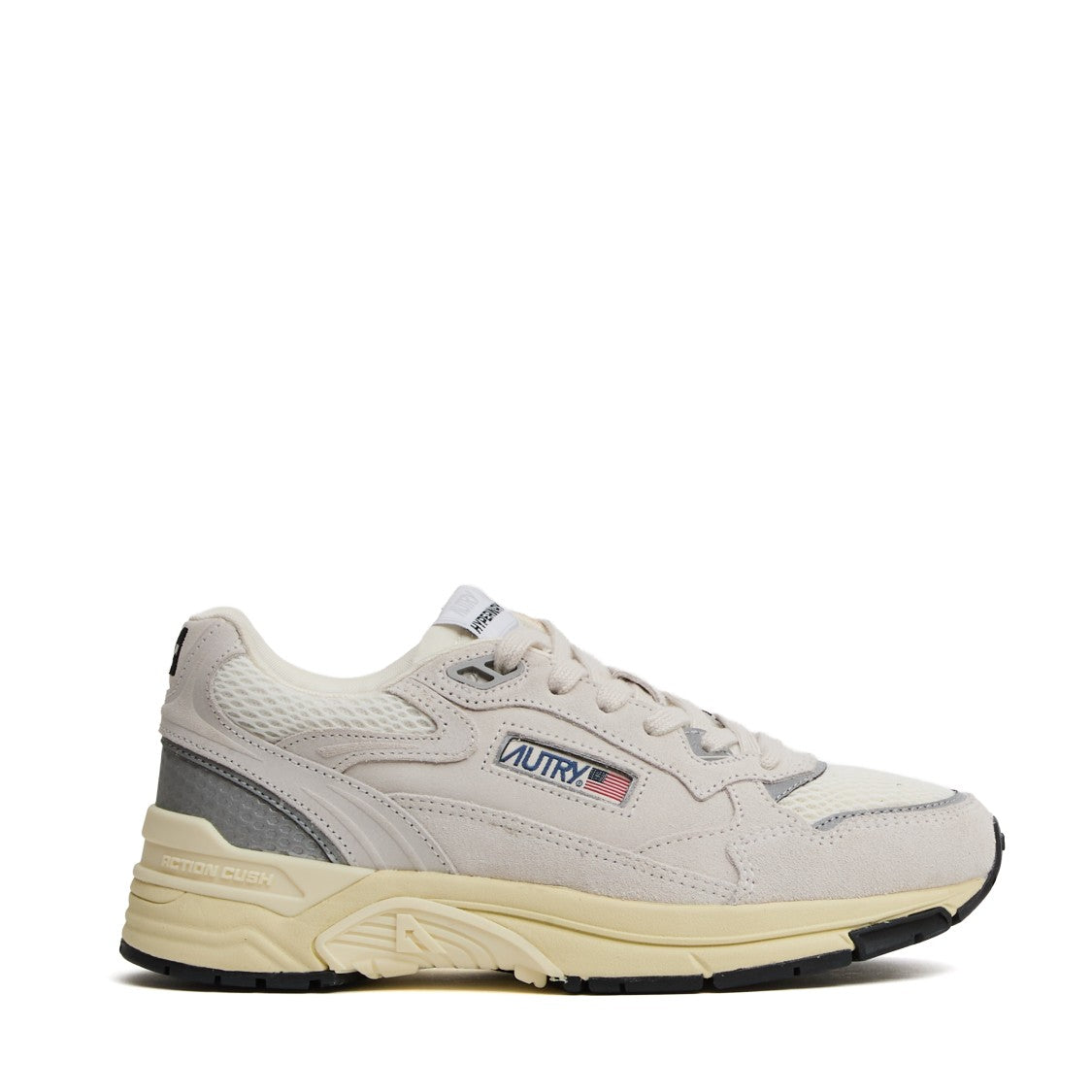 Autry Hyperway Sneakers In Mesh And Suede White, Silver