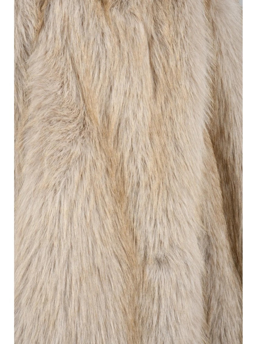 Liu Jo Plush Faux Fur Coat With Hook-And-Eye Closure