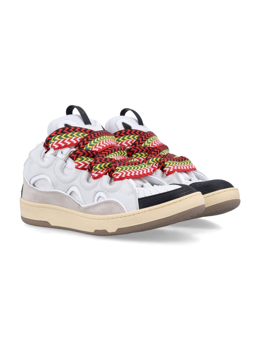 Lanvin Curb Nappa Suede Mesh Sneakers