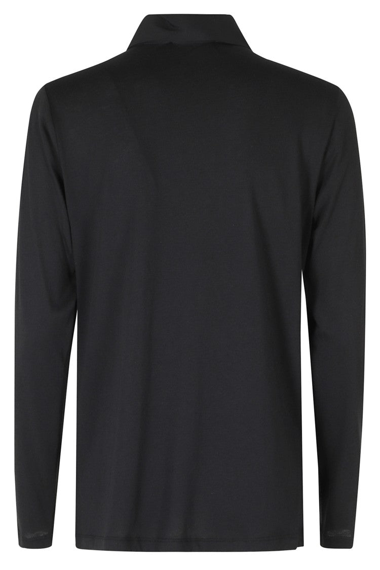 Seventy Black Classic Collar Silk-Blend Shirt