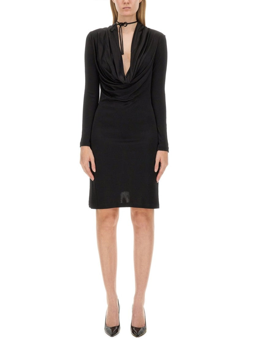 Helmut Lang Slim-Fit Black Jersey Dress