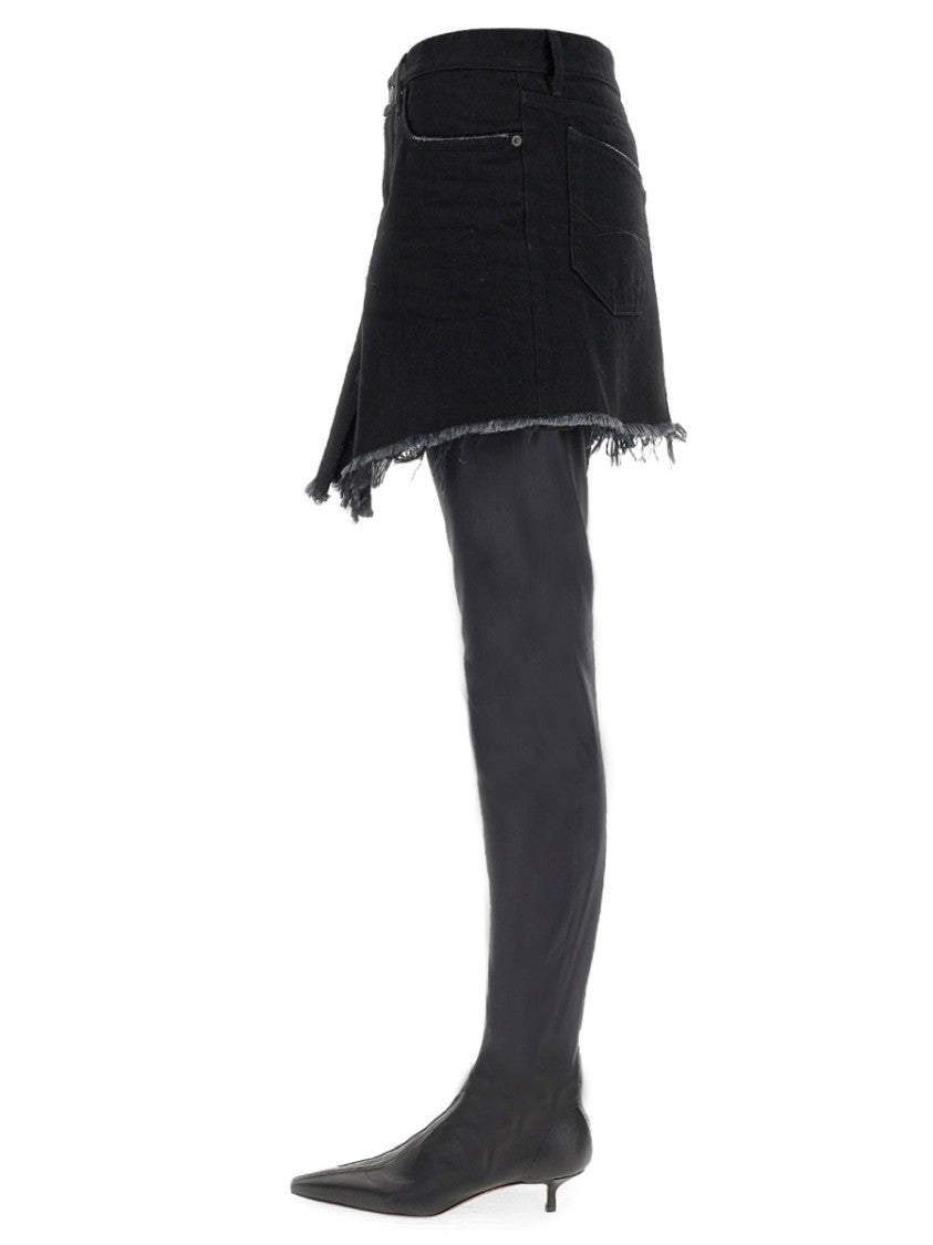 Balenciaga Cut-Up Mini Skirt In Japanese Denim