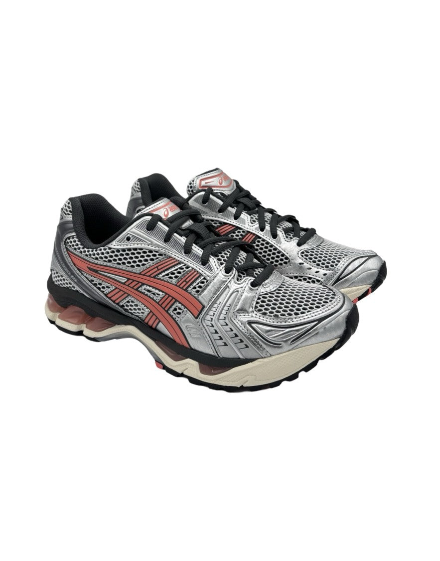 Asics Sporty White And Papaya Gel-Kayano 14 Sneakers