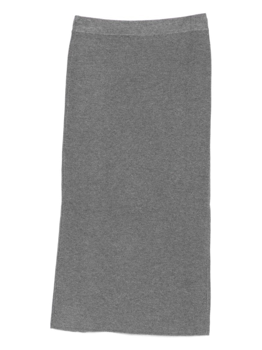 Liu Jo Knee-Length Ribbed Knit Skirt With Decorative Buttons