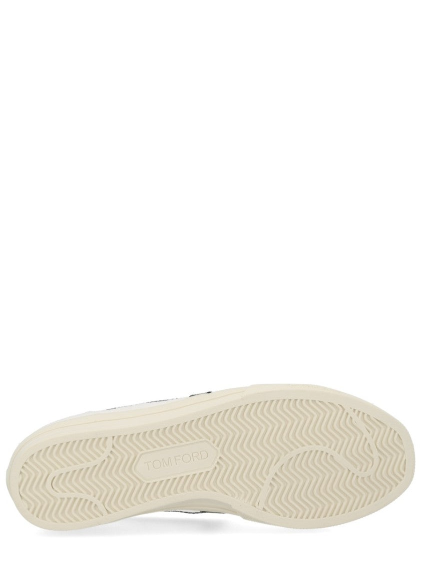 Tom Ford Off-White Jarvis Zigzag Stripe Leather Sneakers
