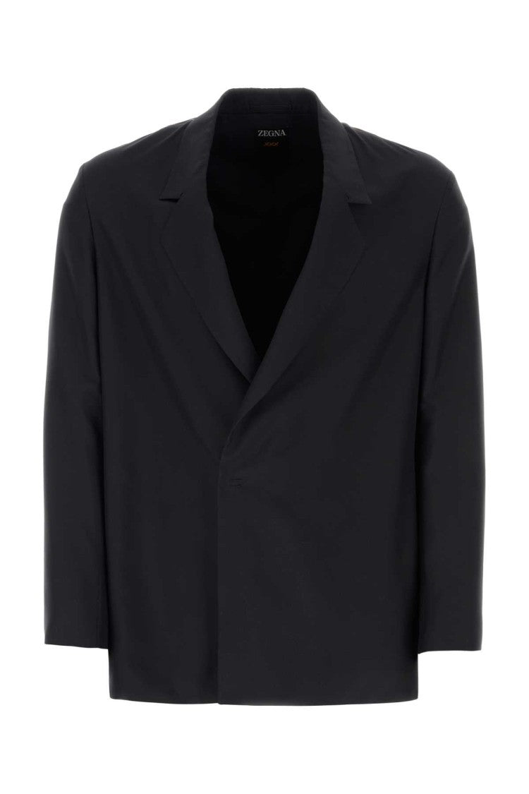 Zegna Black Silk Blazer