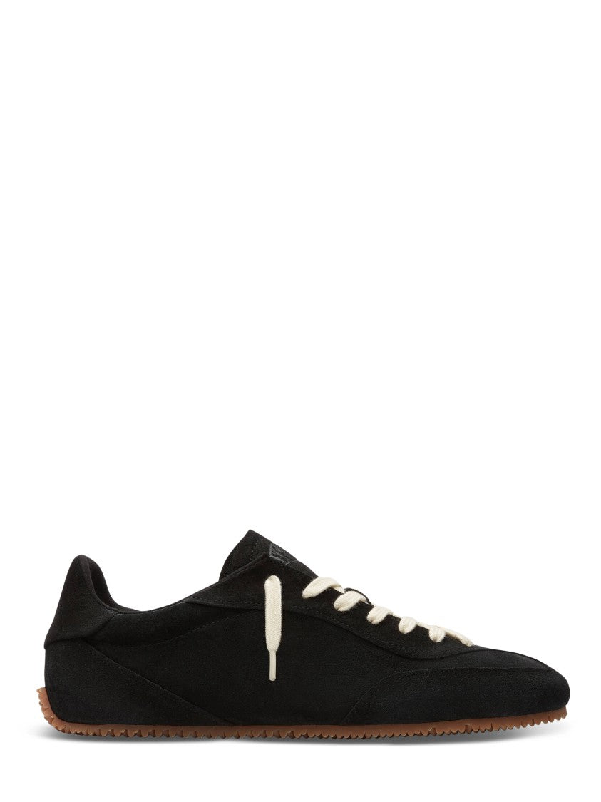 Axel Arigato Low-Profile Black Suede Sneakers With Textured Gum Sole