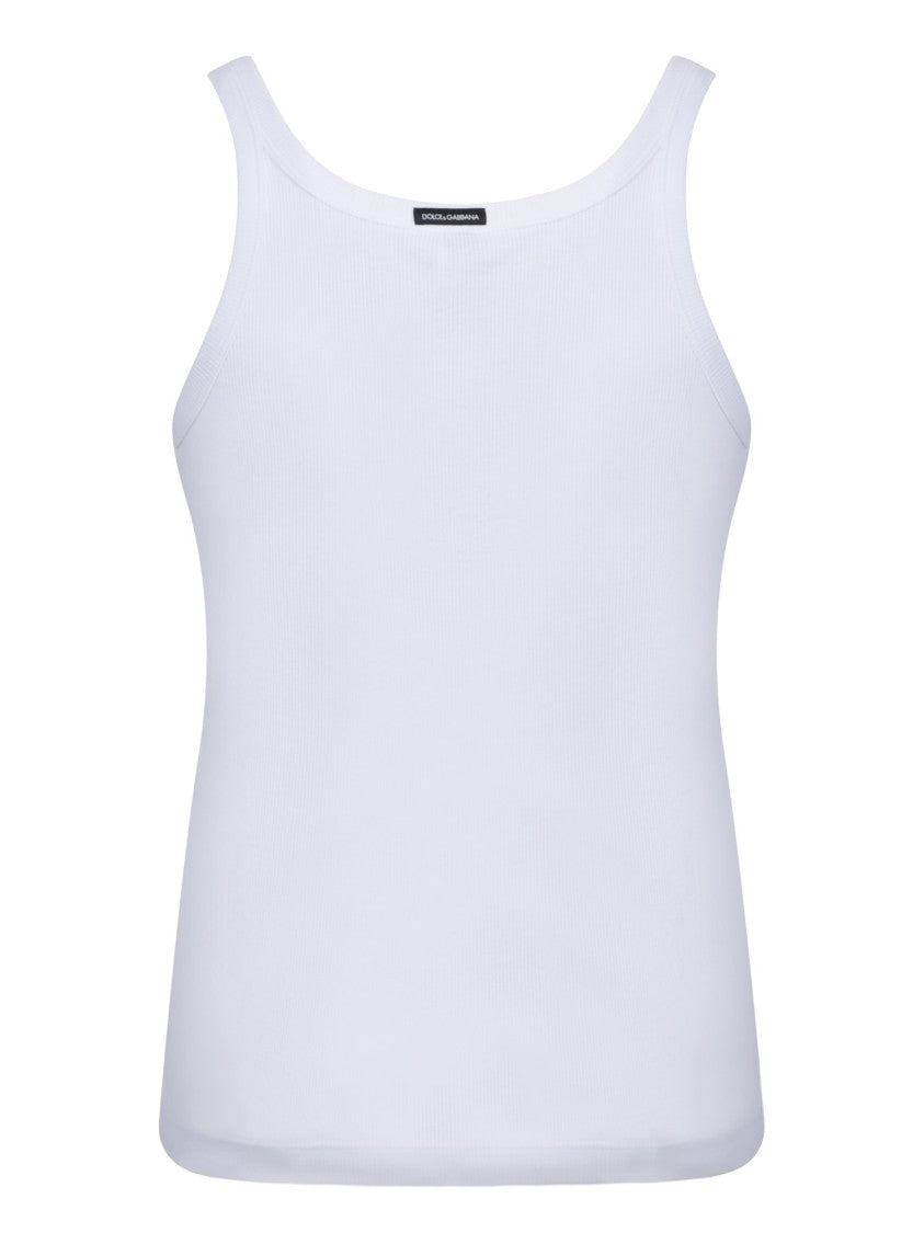 Dolce & Gabbana White Cotton Tank