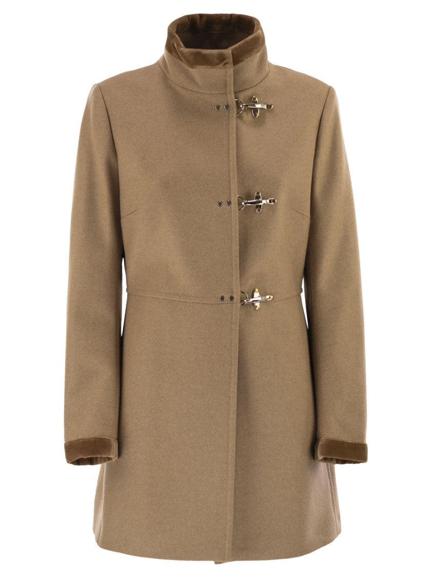 Fay Virginia Coat In Mélange Wool Cloth