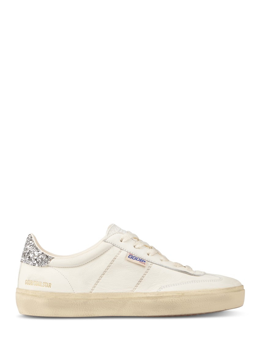 Golden Goose Nappa Leather Sneakers With Glitter Heel