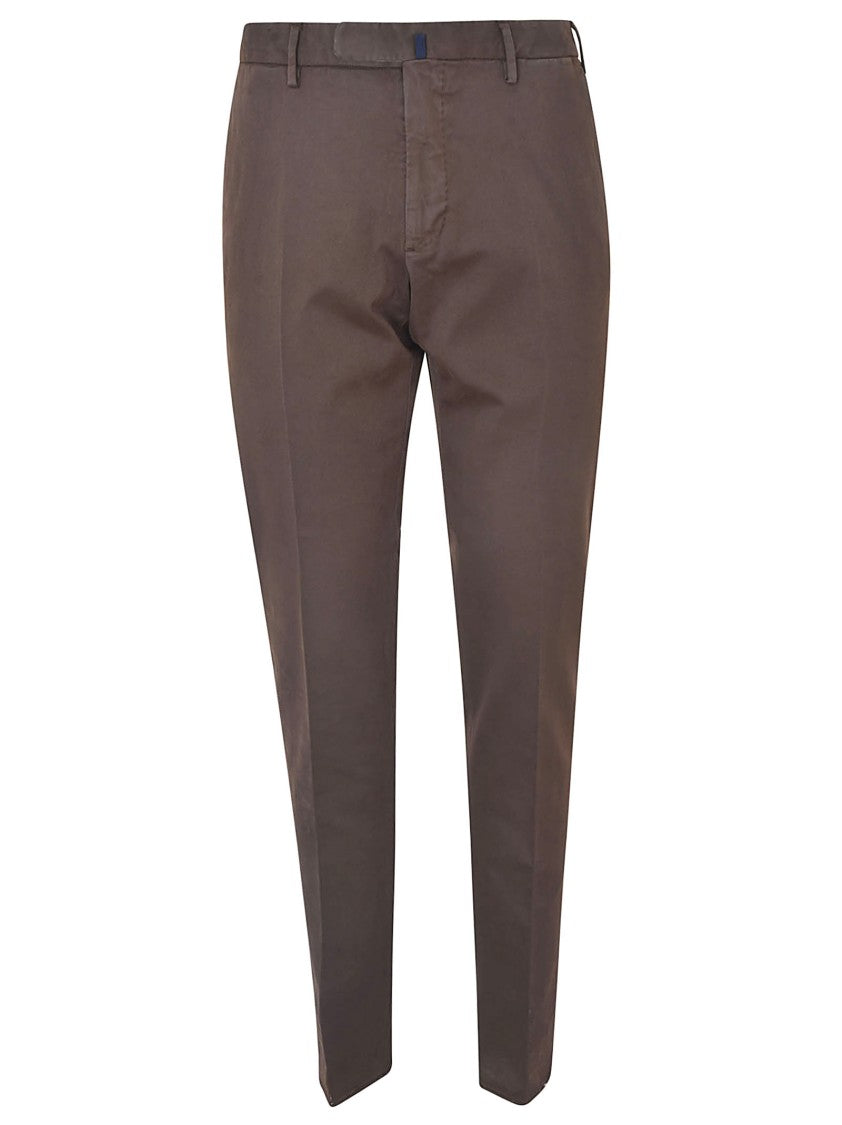 Incotex Brown Tailored Straight Leg Cotton Pants