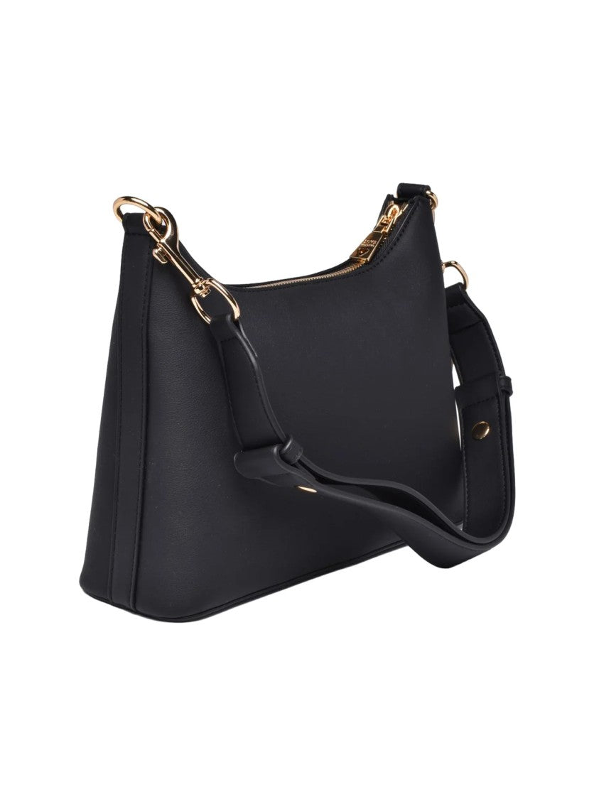 Love Moschino Black Polyurethane Gold-Hardware Shoulder Bag