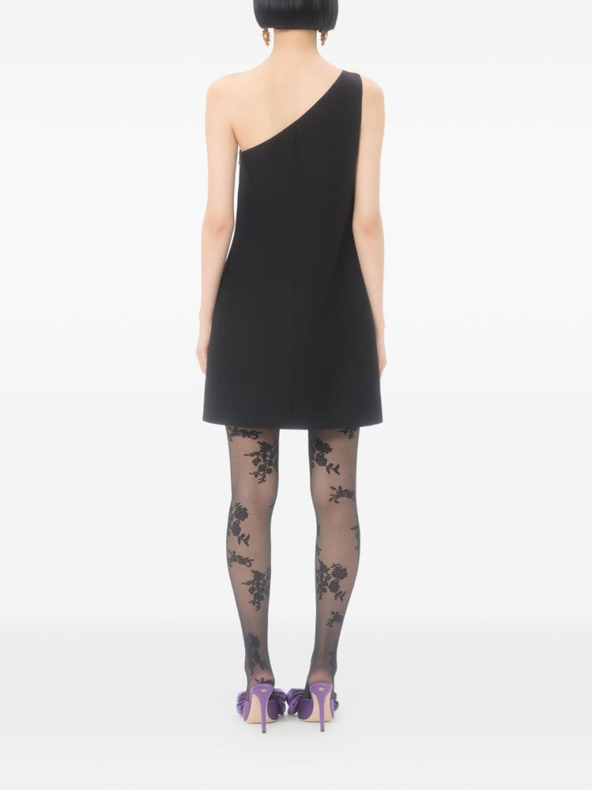 Valentino Garavani A-Line Mini Dress With Asymmetrical Neckline