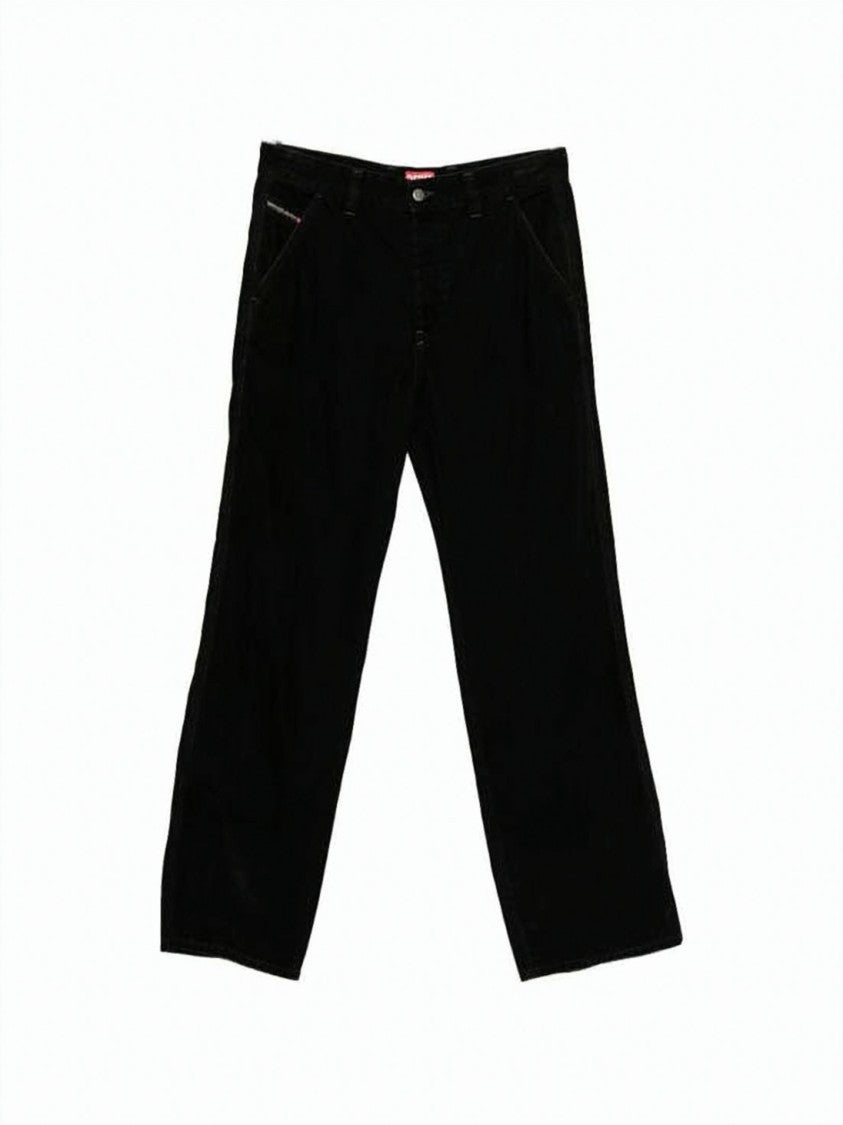 Diesel Straight Fit Pants With Textured Fabric And Classic Tailoring