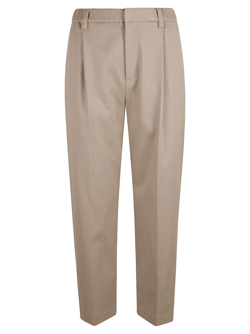 Brunello Cucinelli Tailored Beige Trousers With Subtle Texture