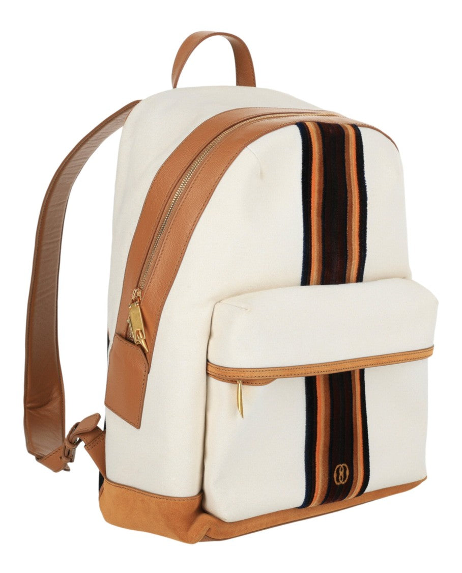 Bally Structured Pebbled Canvas Backpack With Gold-Tone Hardware