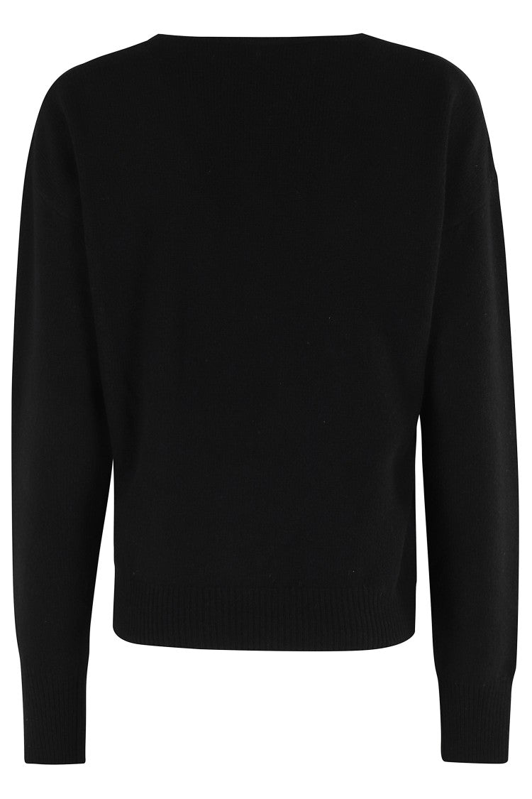 Federica Tosi V-Neck Knit Sweater In Fine Wool-Cashmere Blend