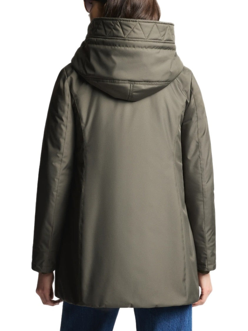 Fay Structured Fit Green Coat With Timeless Elegance