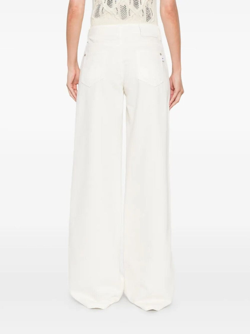 Ermanno Scervino High-Waisted White Baggy Jeans