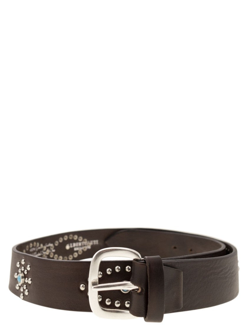 Alberto Luti Studded Leather Belt