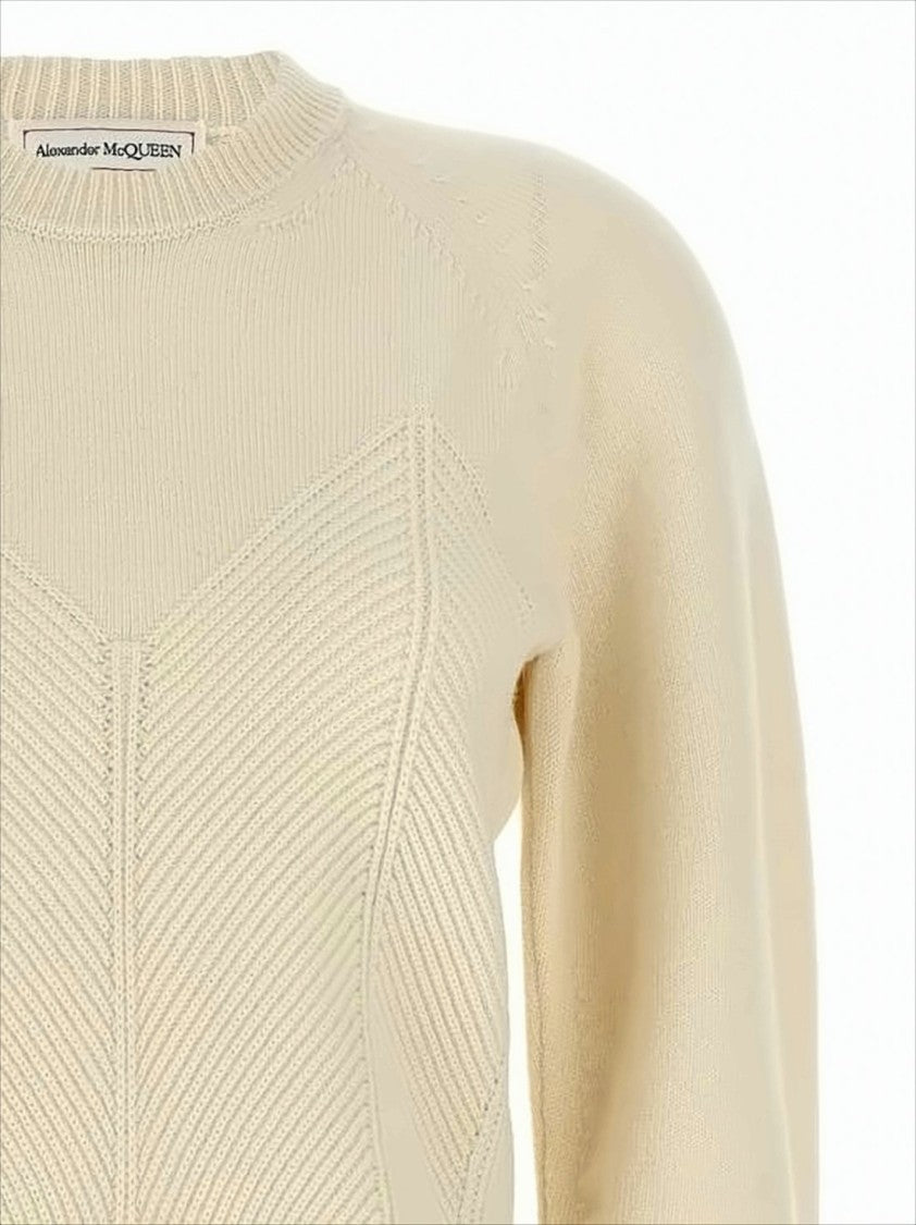 Alexander Mcqueen Textured Knit Long Sleeve Top