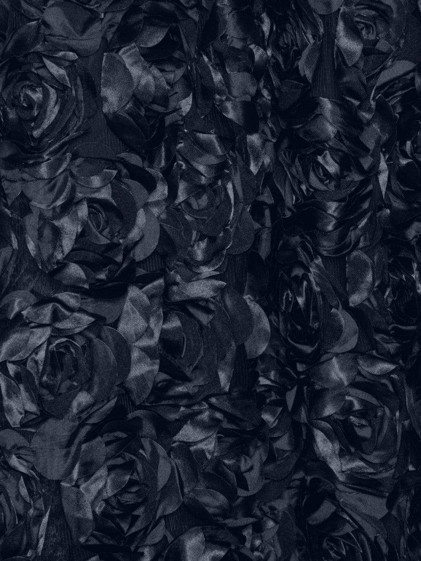 Rotate Layered Floral Appliqué Skirt With Lustrous Finish