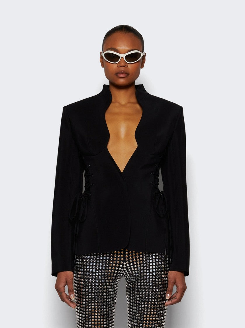 Mugler Sculptural Laced Jacket Black