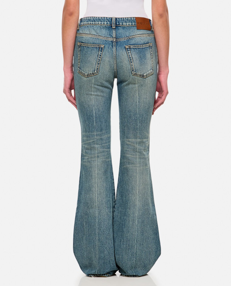 Alexander Mcqueen Blue Flared Leg Jeans