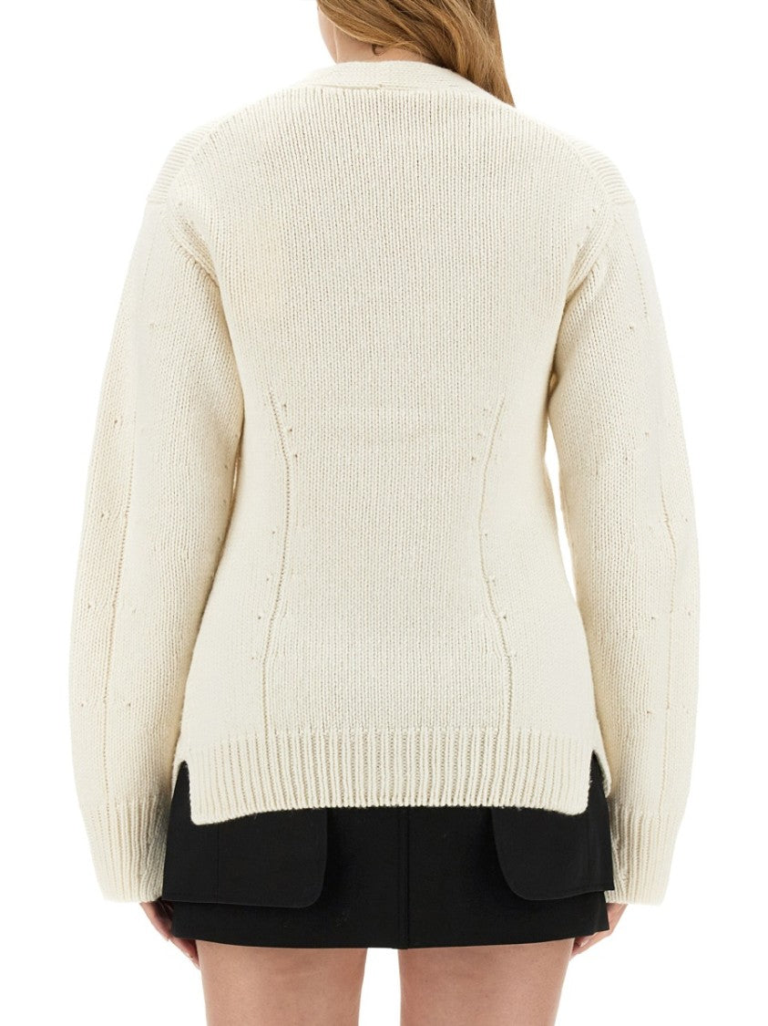 Helmut Lang Tailored Cardigan With Deep V-Neckline