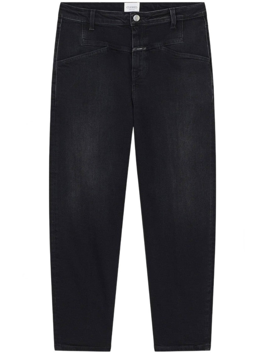 Closed Cropped Wide-Leg Denim Pants With Classic Five-Pocket Design