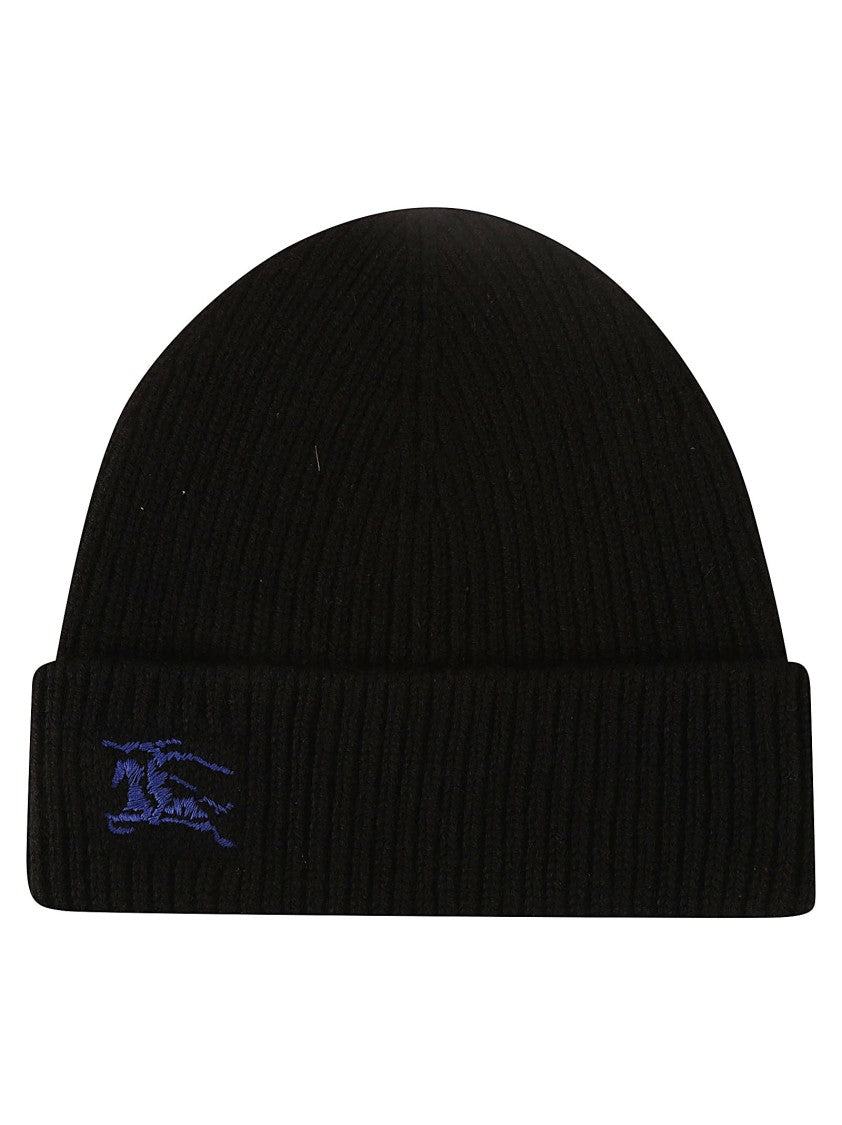 Burberry Ribbed Black Cashmere Beanie