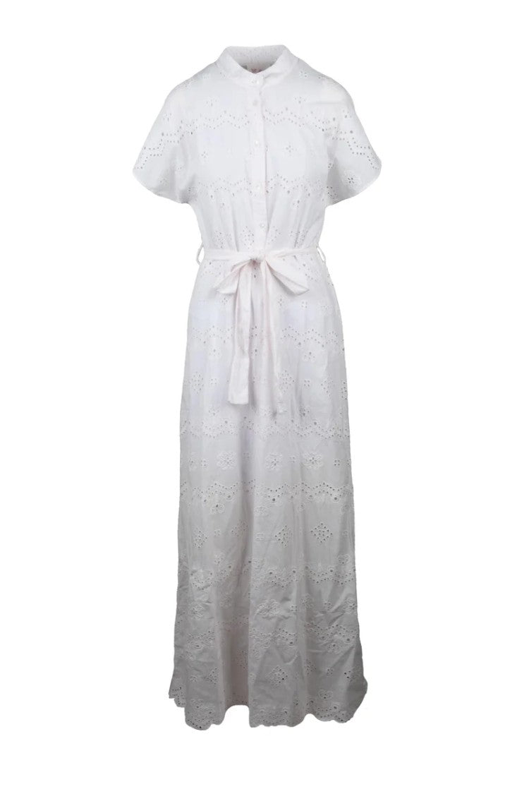 Mc2 Saint Barth Midi-Length Broderie Anglaise Dress