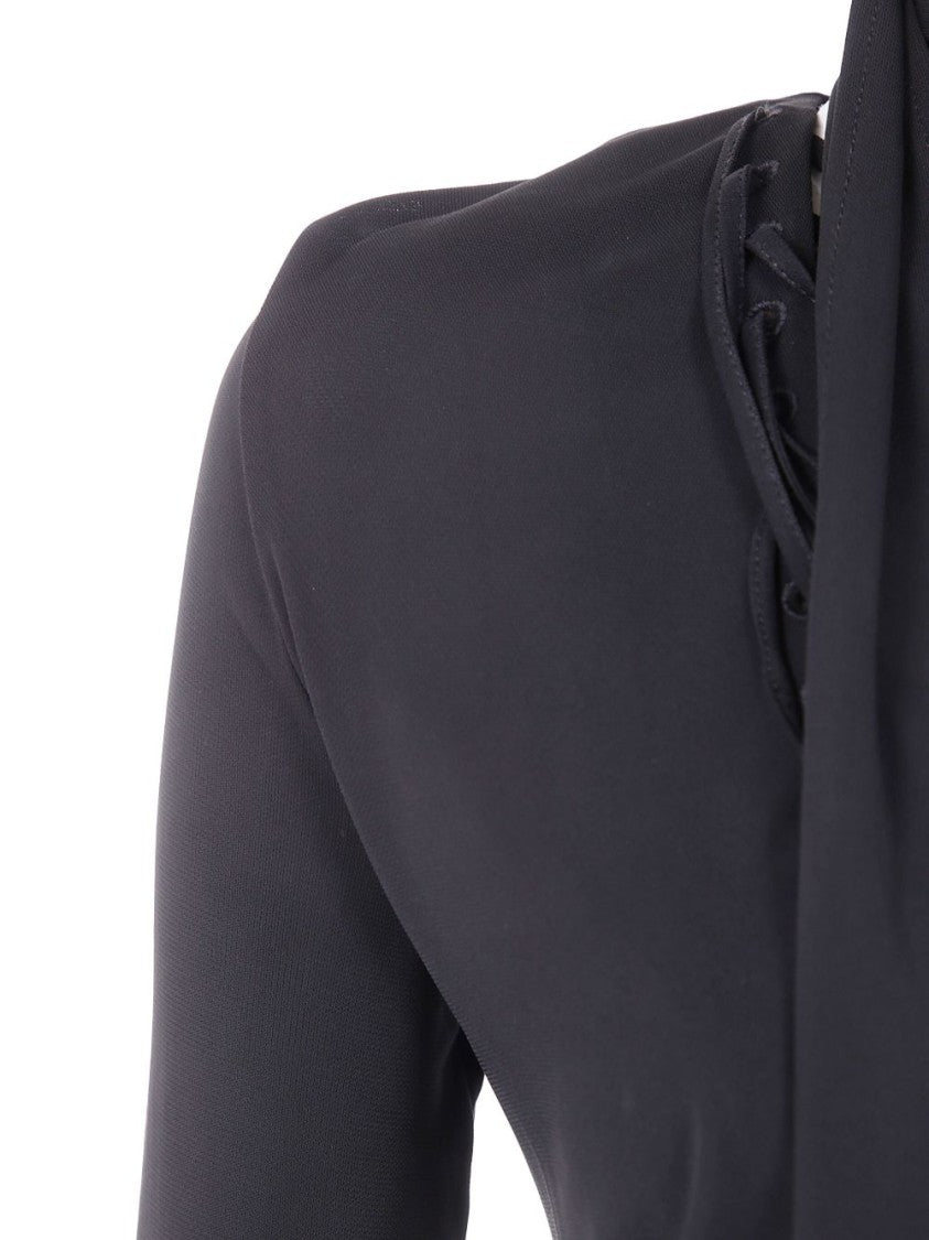 The Attico Maxi Dress In Black Viscose Crepe