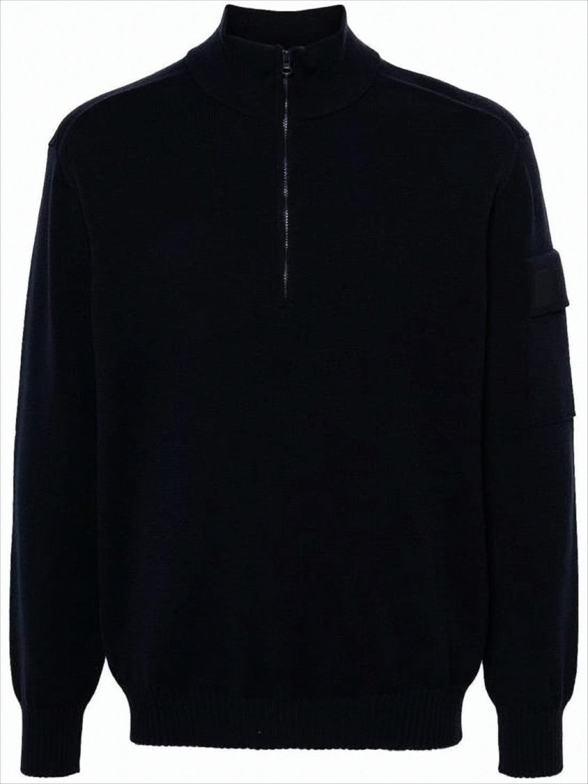 C.P. Company Long-Sleeve Pullover With Half-Zip And Distinctive Patch Pocket