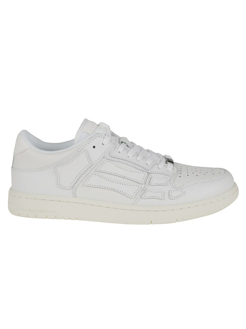 Amiri Paneled White Leather Low-Top Sneakers With Lace-Up Closure