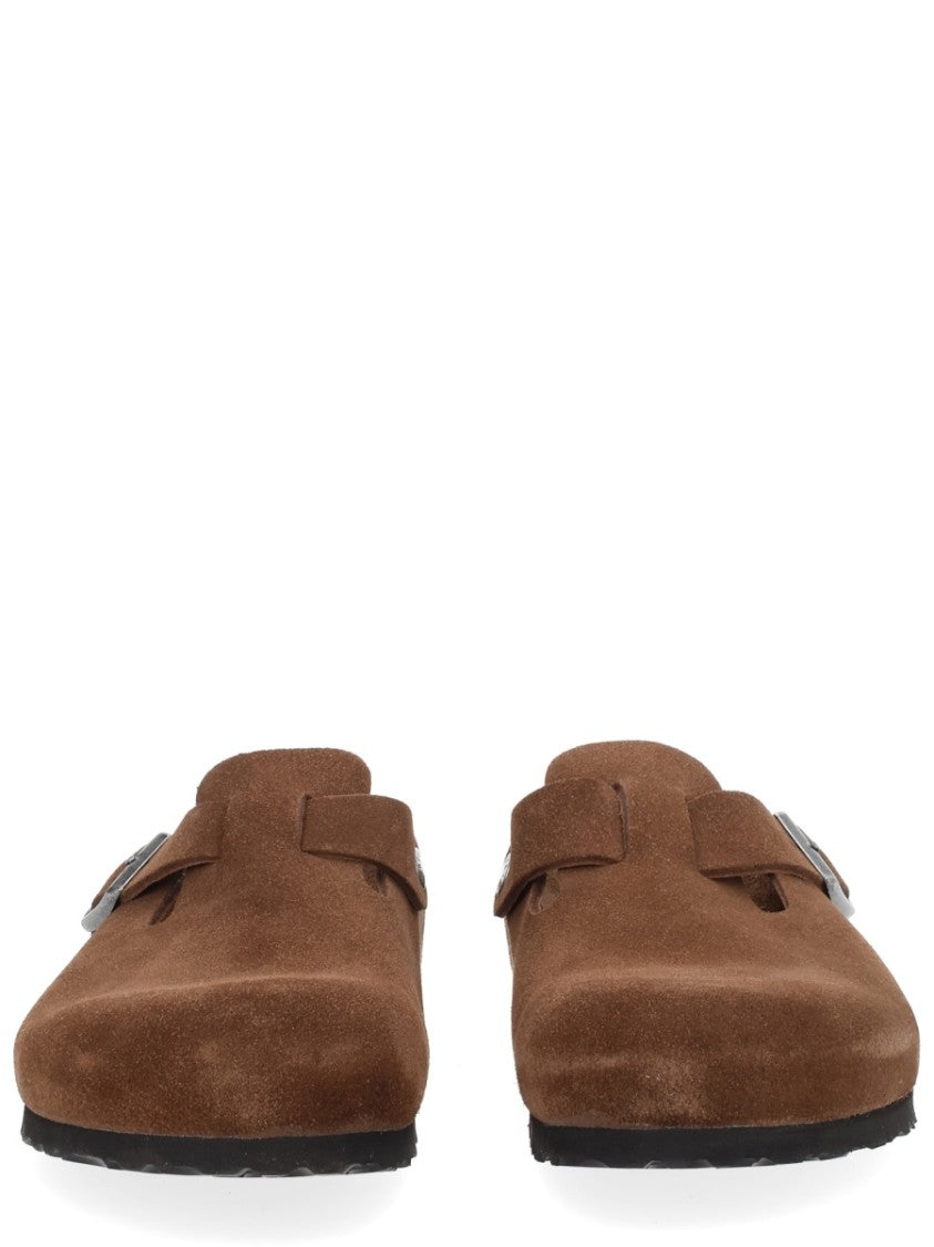 Birkenstock Narrow-Fit Suede Slip-On Sabot With Adjustable Strap
