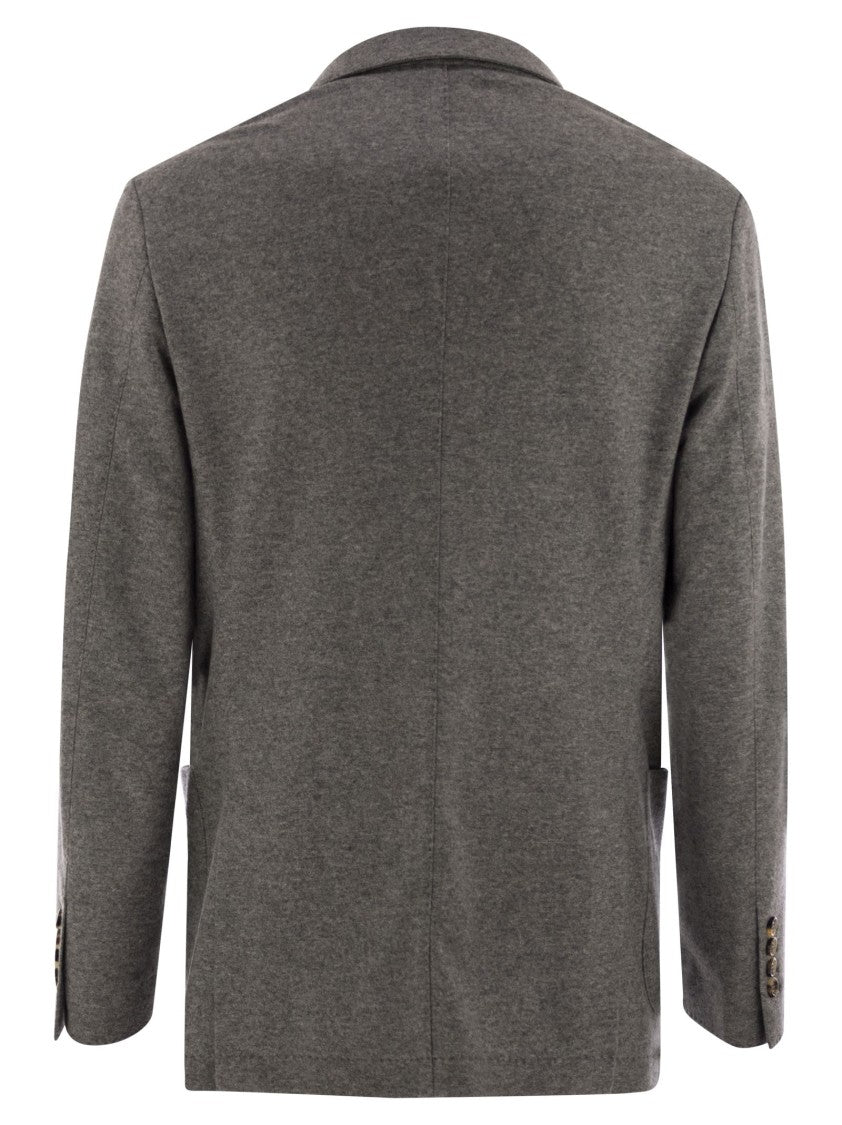 Brunello Cucinelli Cashmere Jersey Blazer With Patch Pockets