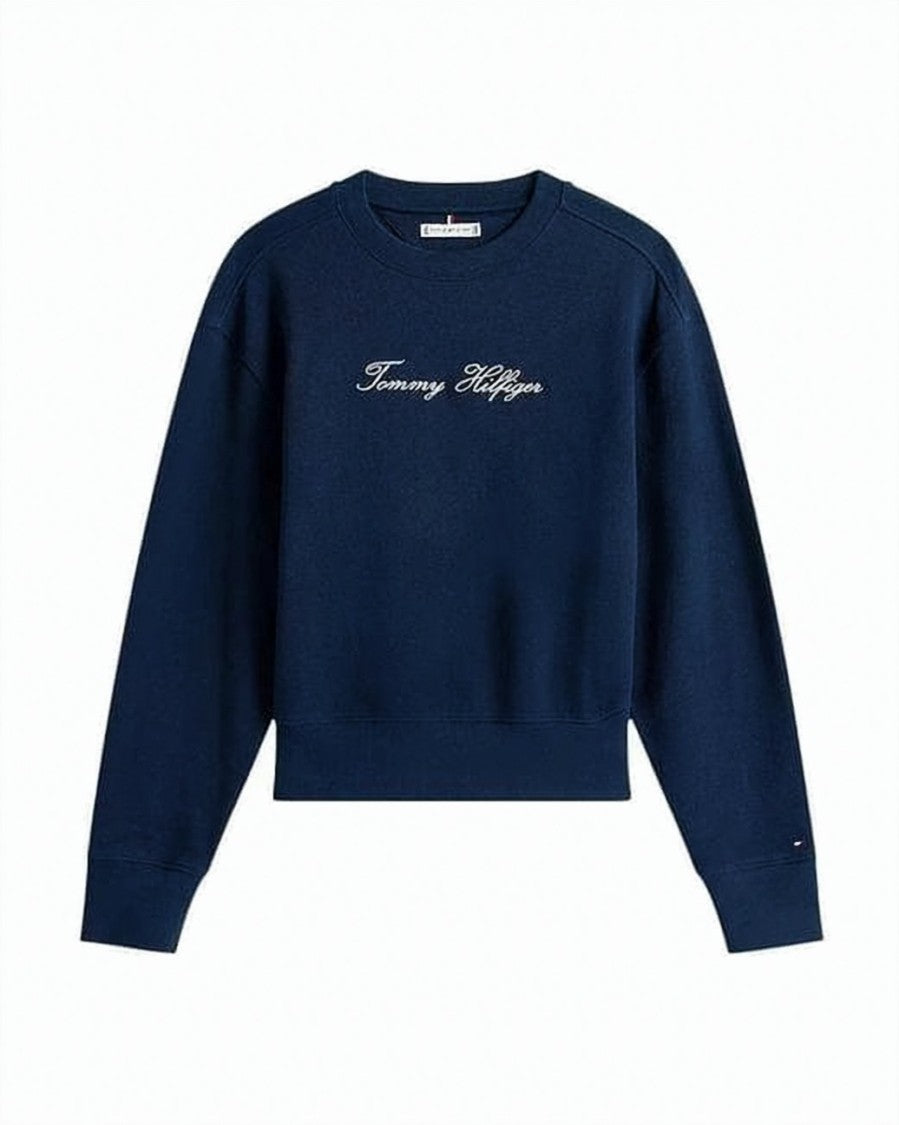 Tommy Hilfiger Cropped Long-Sleeved Sweatshirt With Script Logo
