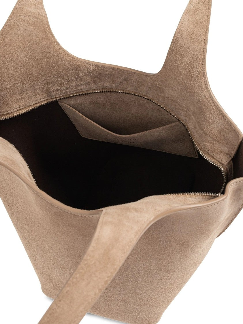 The Attico Suede La Scoop Medium Silhouette Tote Bag