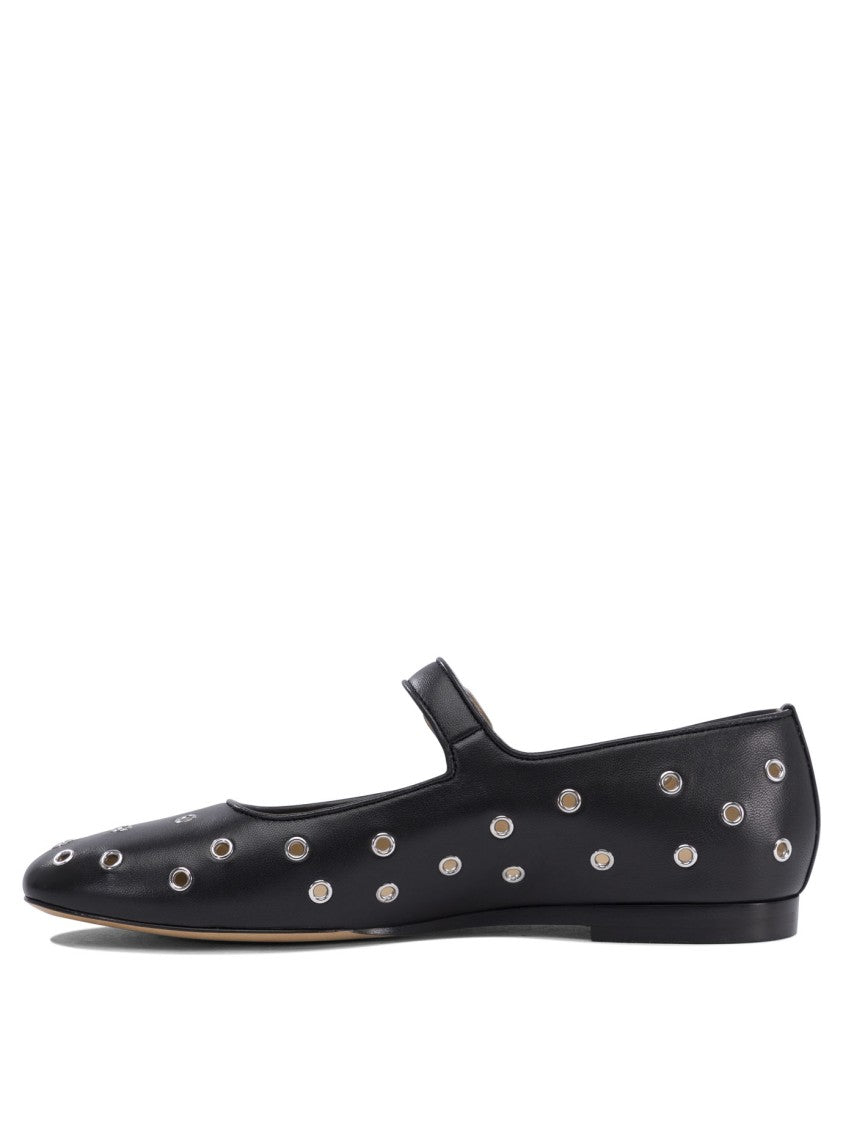 Le Monde Béryl Black Leather Ballerinas