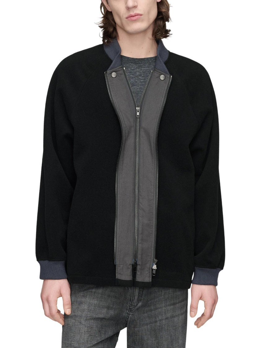 Maison Margiela Black Boxy Raglan Sleeve Bomber Jacket