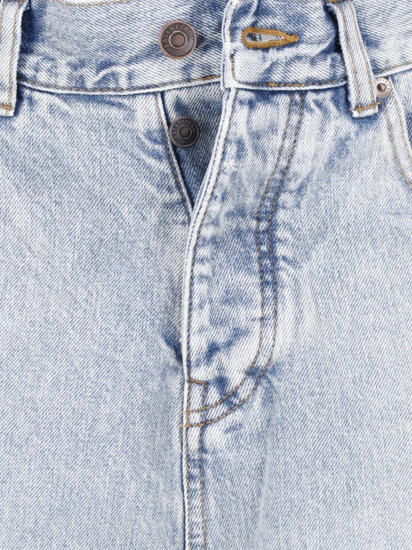 Balenciaga Light Blue Straight-Leg Cotton Denim Jeans
