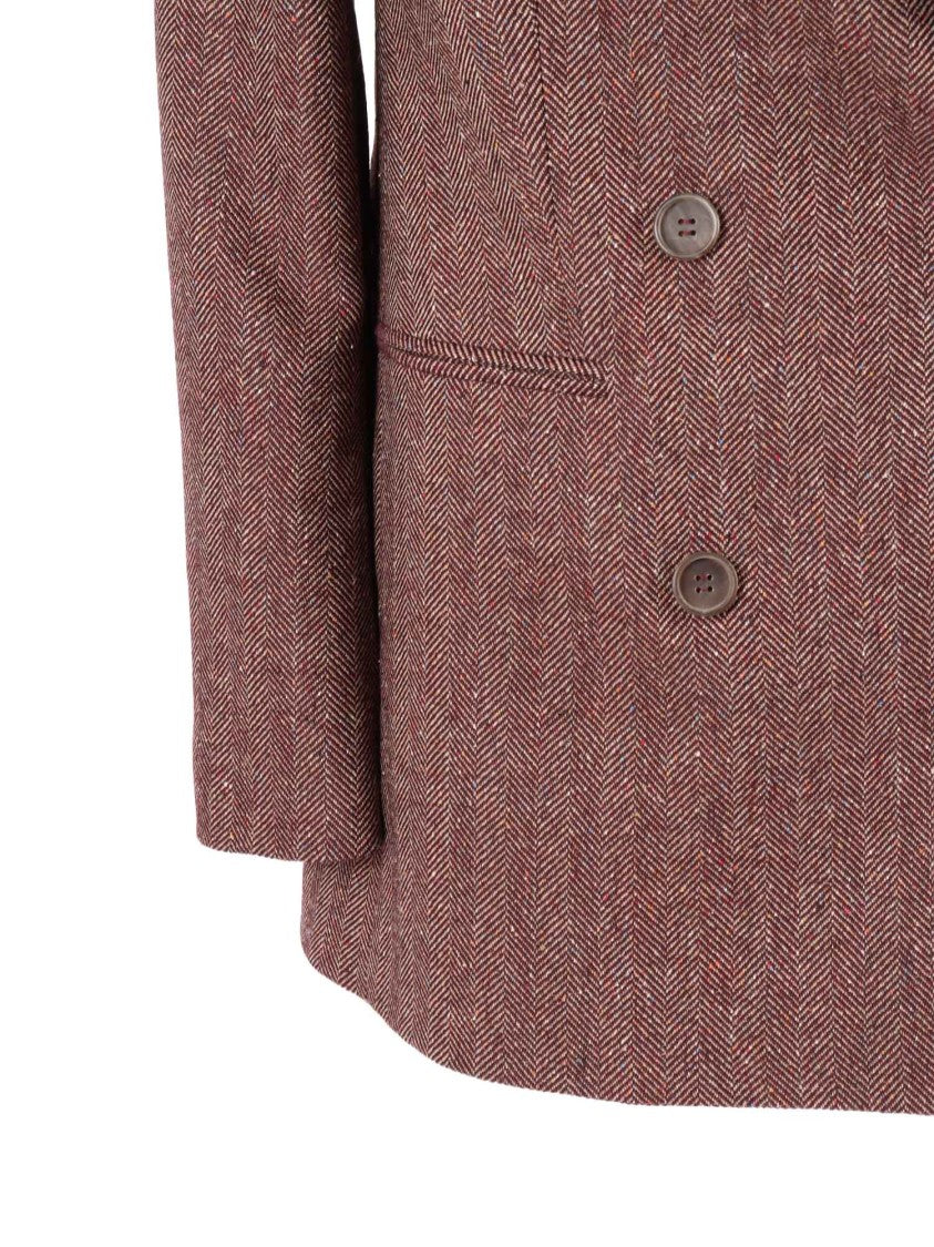 Lorena Antoniazzi Double-Breasted Herringbone Jacket With Tailored Fit And Structured Shoulders