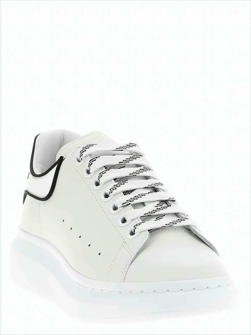 Alexander Mcqueen Low-Top Calf Leather Sneakers With Black Piping Accents