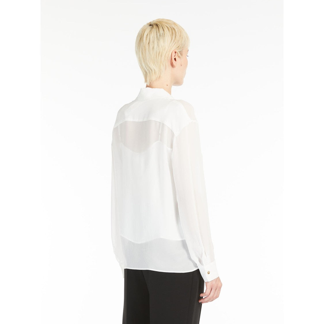 Max Mara White Blouse With Bow Tie Detail