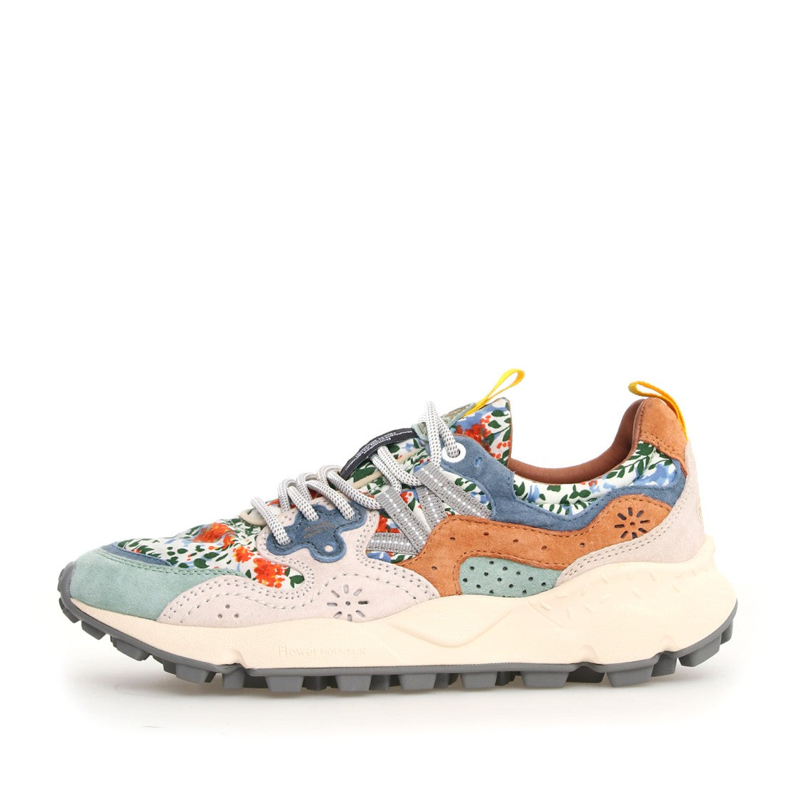 Flower Mountain Aqua Green Suede And Fabric Yamano Sneakers