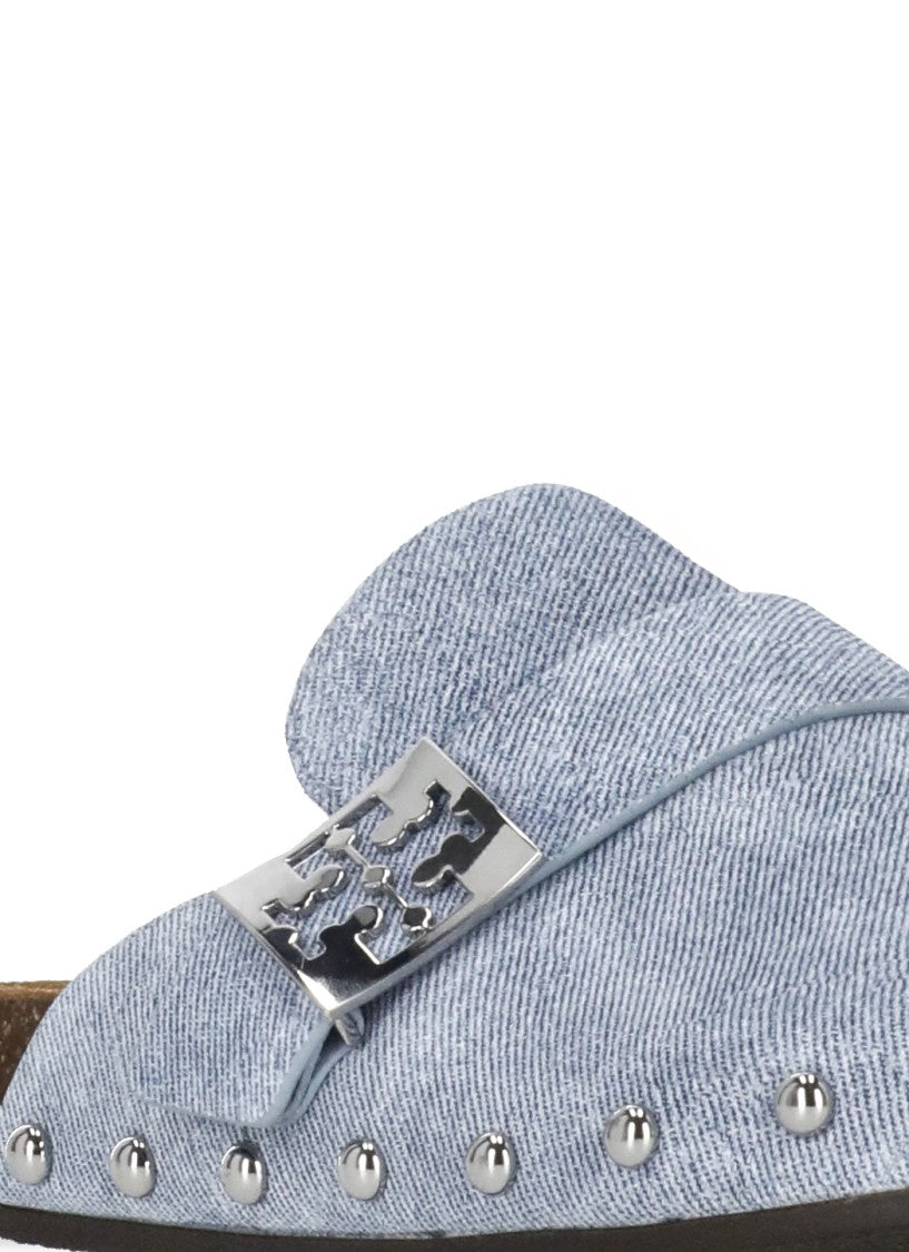 Tory Burch Light Blue Mellow Stud Sabot