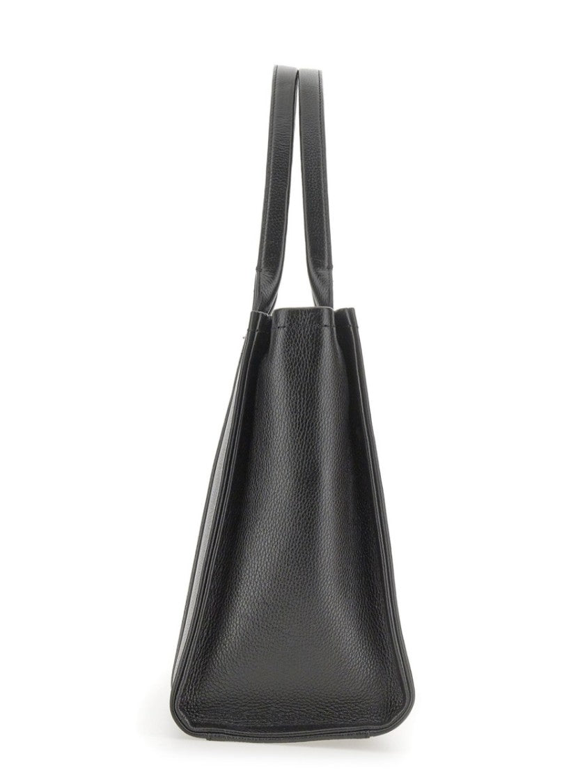 Marc Jacobs Large Black Textured Leather Structured Tote Bag