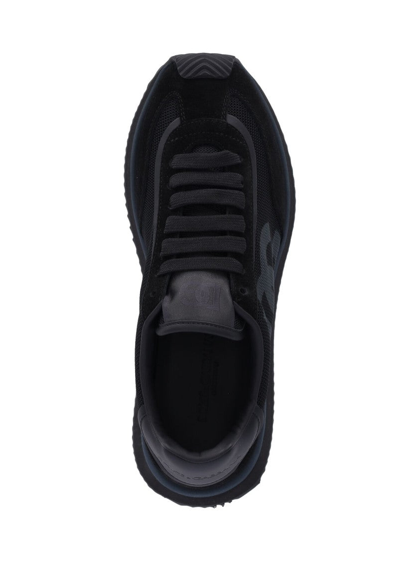 Dolce & Gabbana Black Dg Cushion Suede Sneakers
